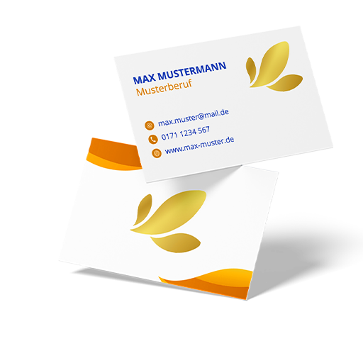 Zwei Visitenkarten im Querformat